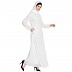 Designer embroidery wedding abaya-off white